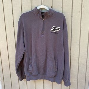 Purdue Grey Quarter Zip Sweatshirt - Medium